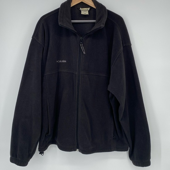 Columbia Men's Full Zip Black Fleece Coat‎ Jacket XL - Picture 1 of 5